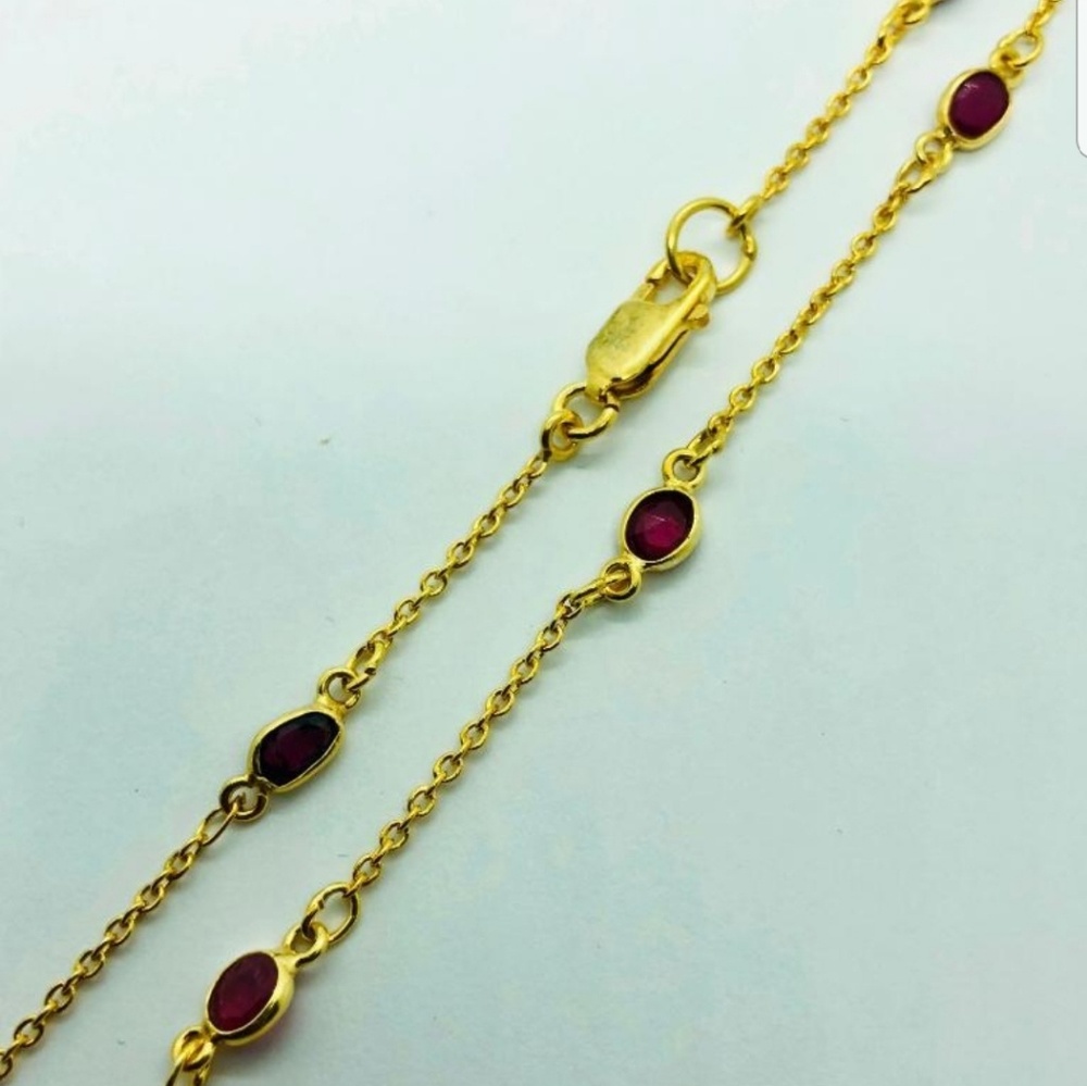 Gold Plated Ruby Necklace (4cts) - image 4